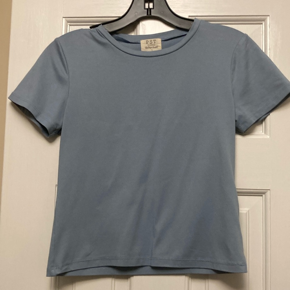 PST Los Angeles blue top